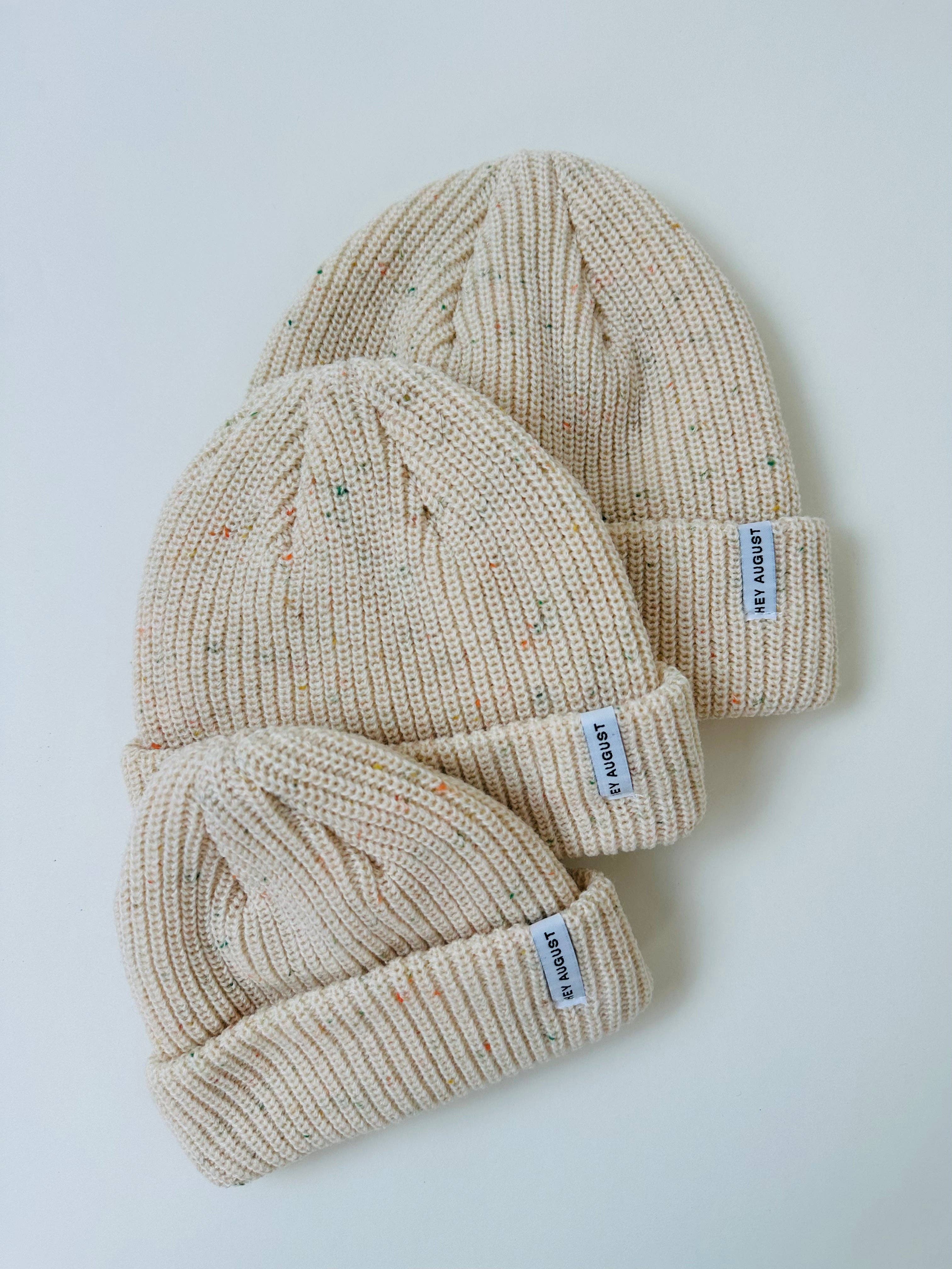 HEY AUGUST CO - Thick knit Beanie in Cream Speck
