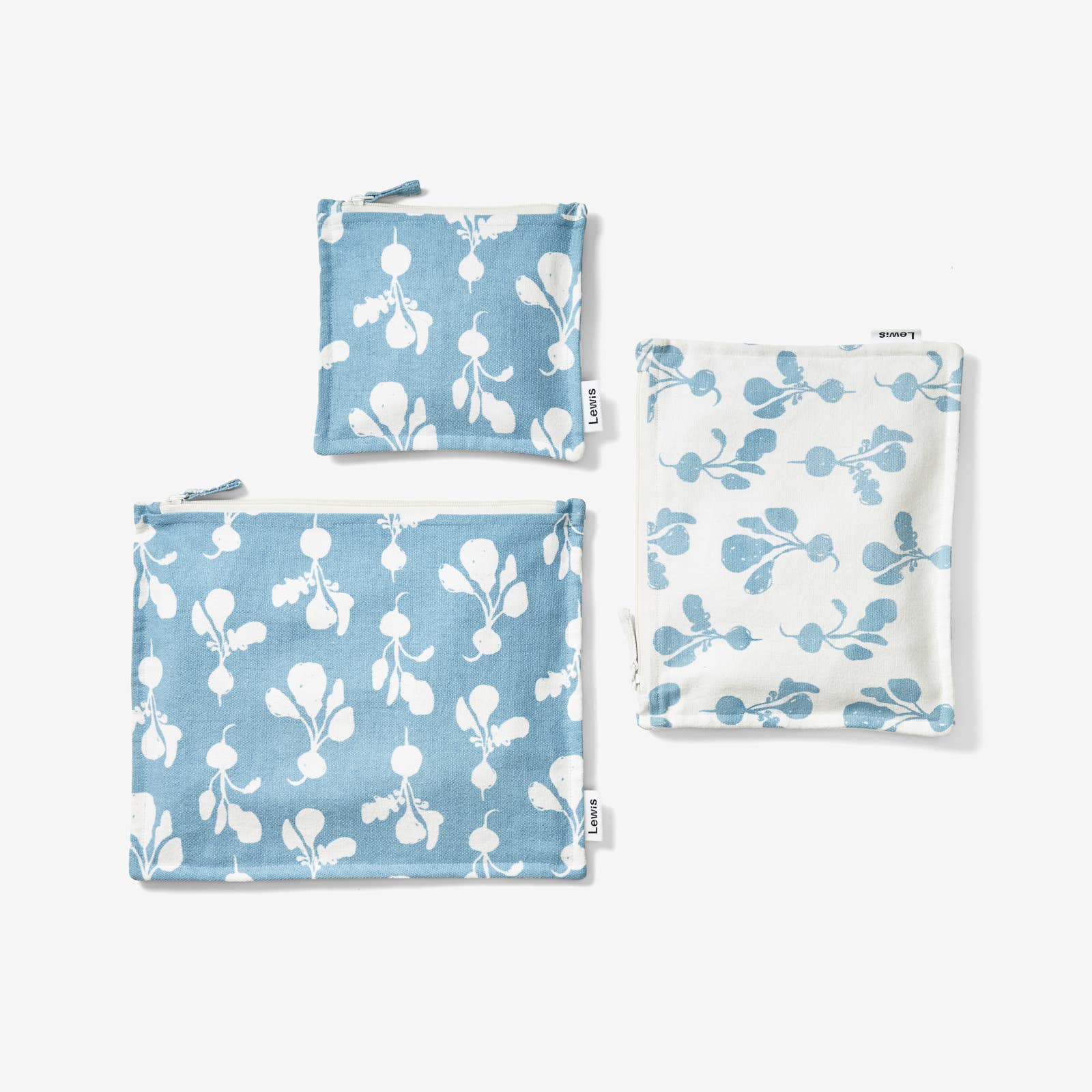 Lewis - Zip Pouch Set - Radish | Sky