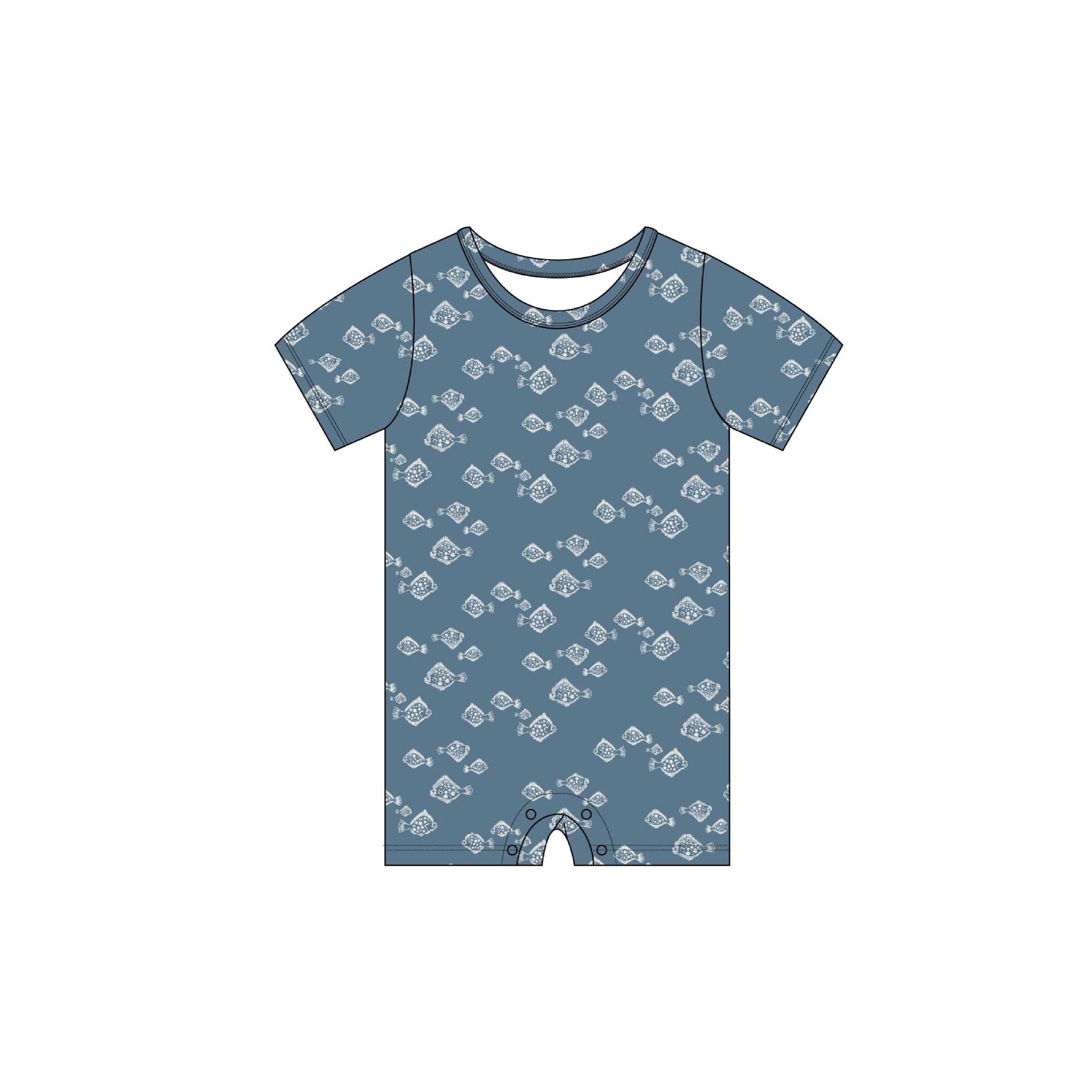 Lewis - Baby Romper - Flounder - Indigo