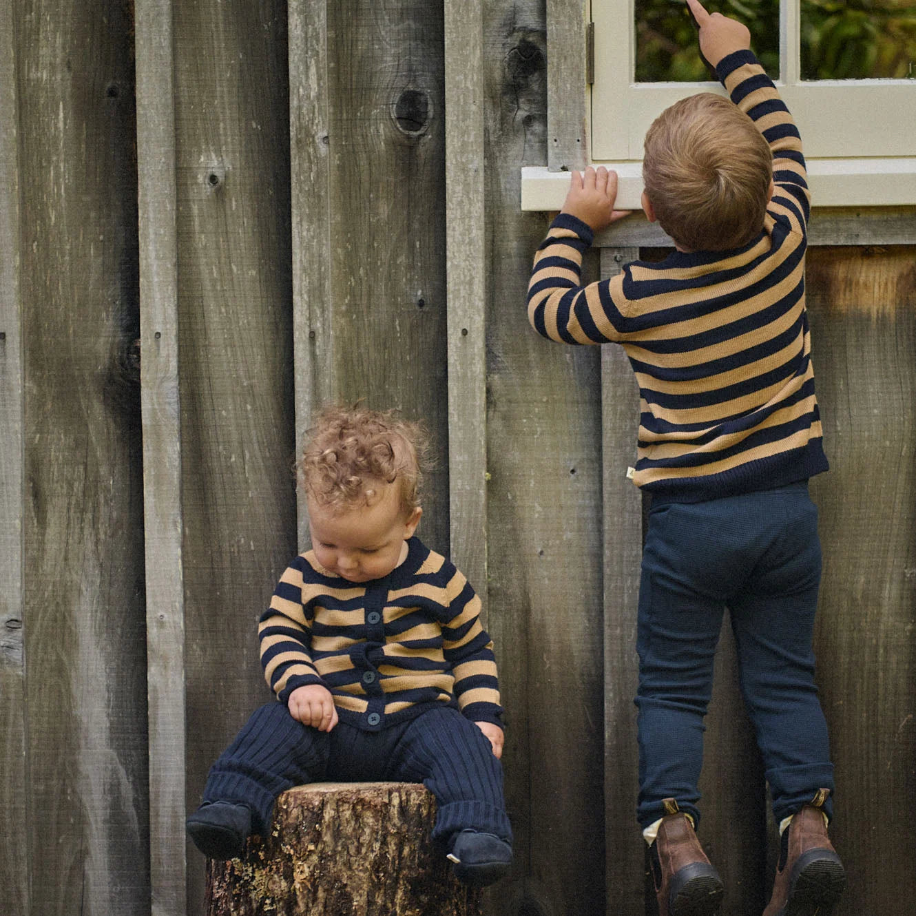 Nature Baby - Merino Knit Cardigan -Stripe