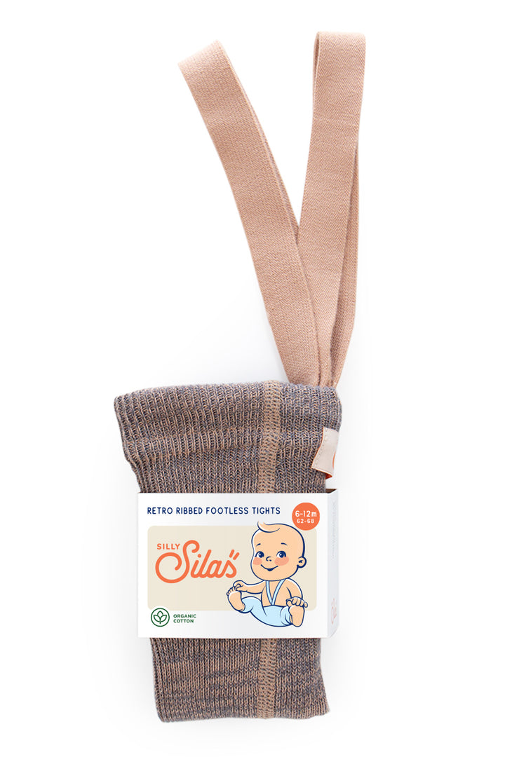 Silly Silas Baby Footless Cotton Tights - Charcoaly Brown