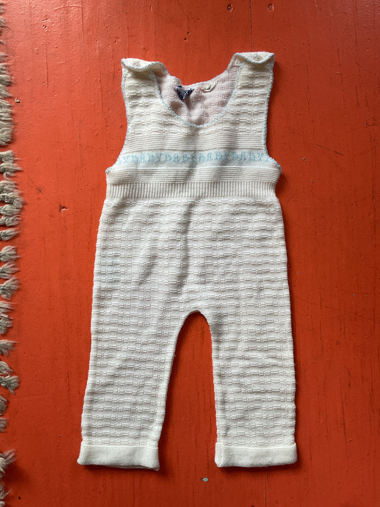 Orphan Darling by Jemima Kirke - Baby White/Blue Knit Romper
