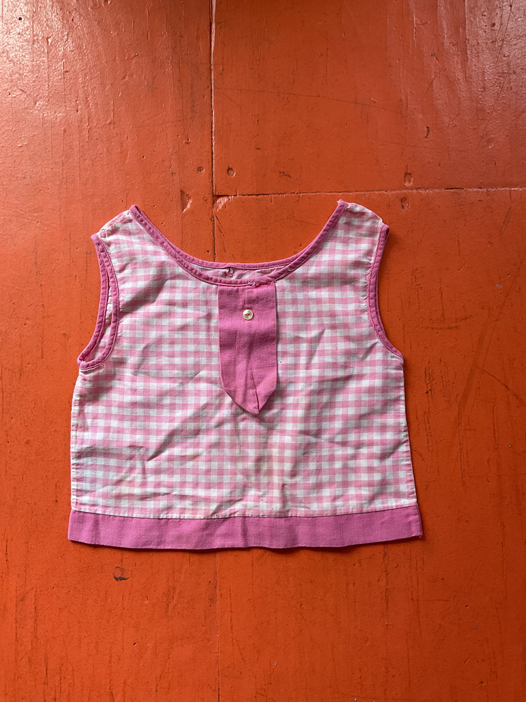 Orphan Darling by Jemima Kirke - 1950’s Cropped Pink Gingham Top