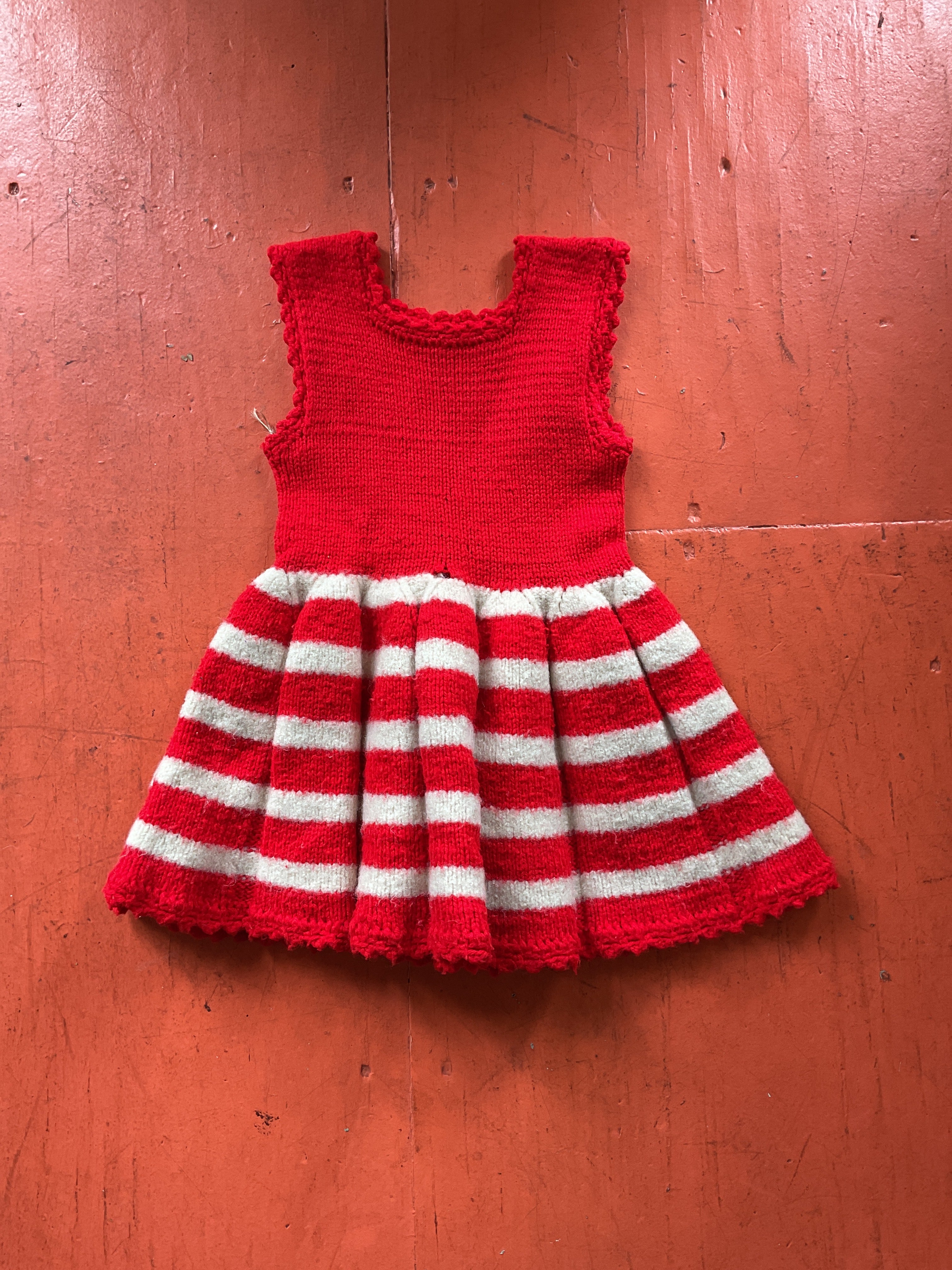 Orphan Darling by Jemima Kirke - 50s Wool Red/White Striped Dress