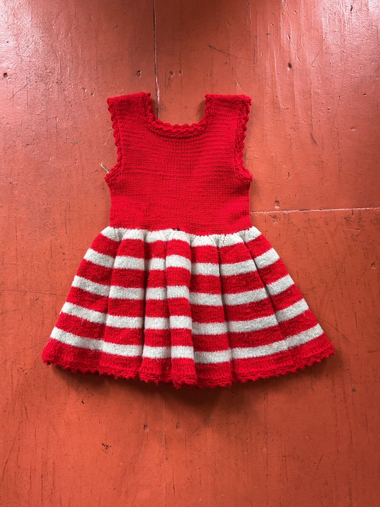 Orphan Darling by Jemima Kirke - 50s Wool Red/White Striped Dress