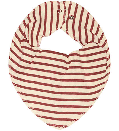 Petit Piao Bib Modal Striped - Berry Dust/ Off White