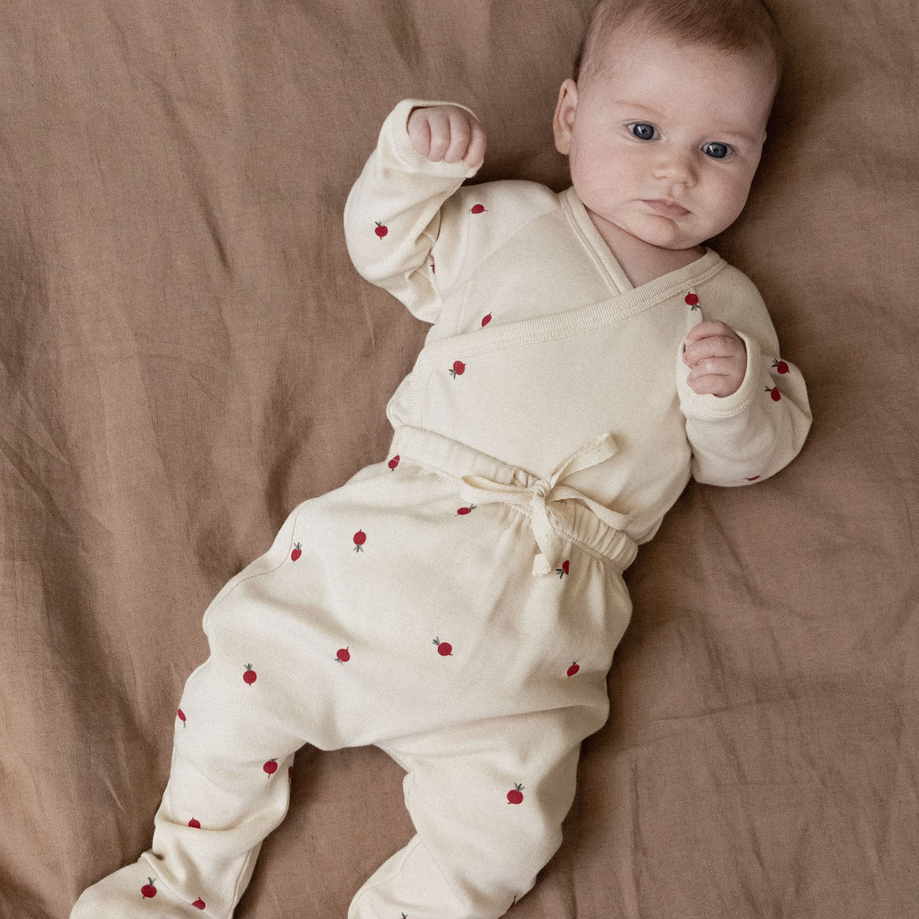 Nature Baby - Cotton Footed Rompers- Radish