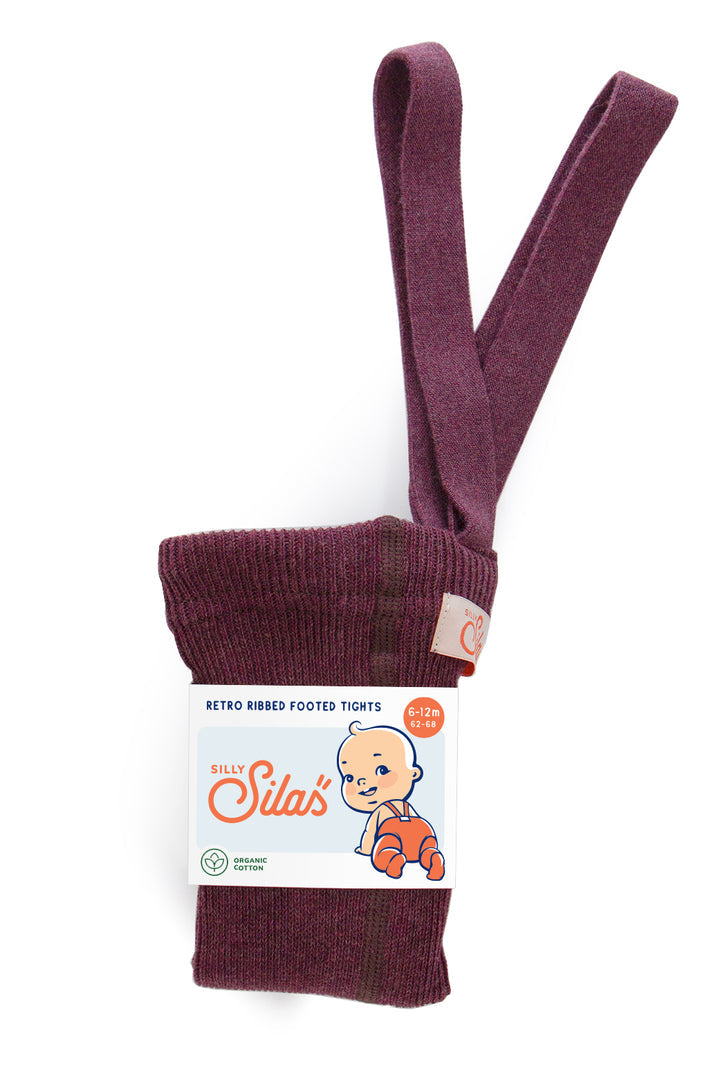Silly Silas Baby Footed Cotton Tights - Fig Blend