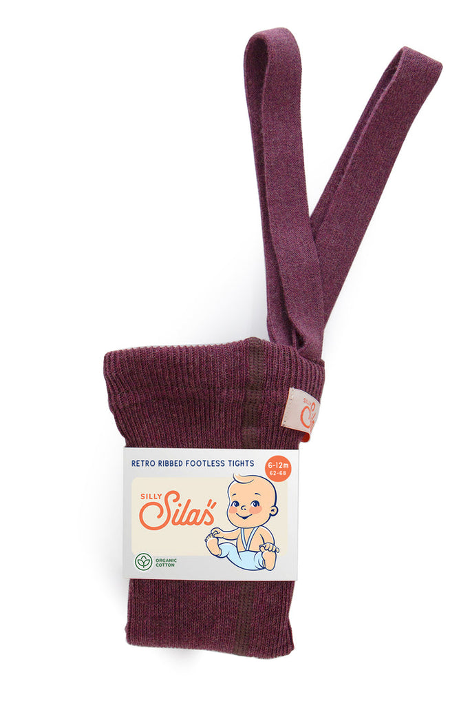 Silly Silas Baby Footless Cotton Tights - Fig Blend