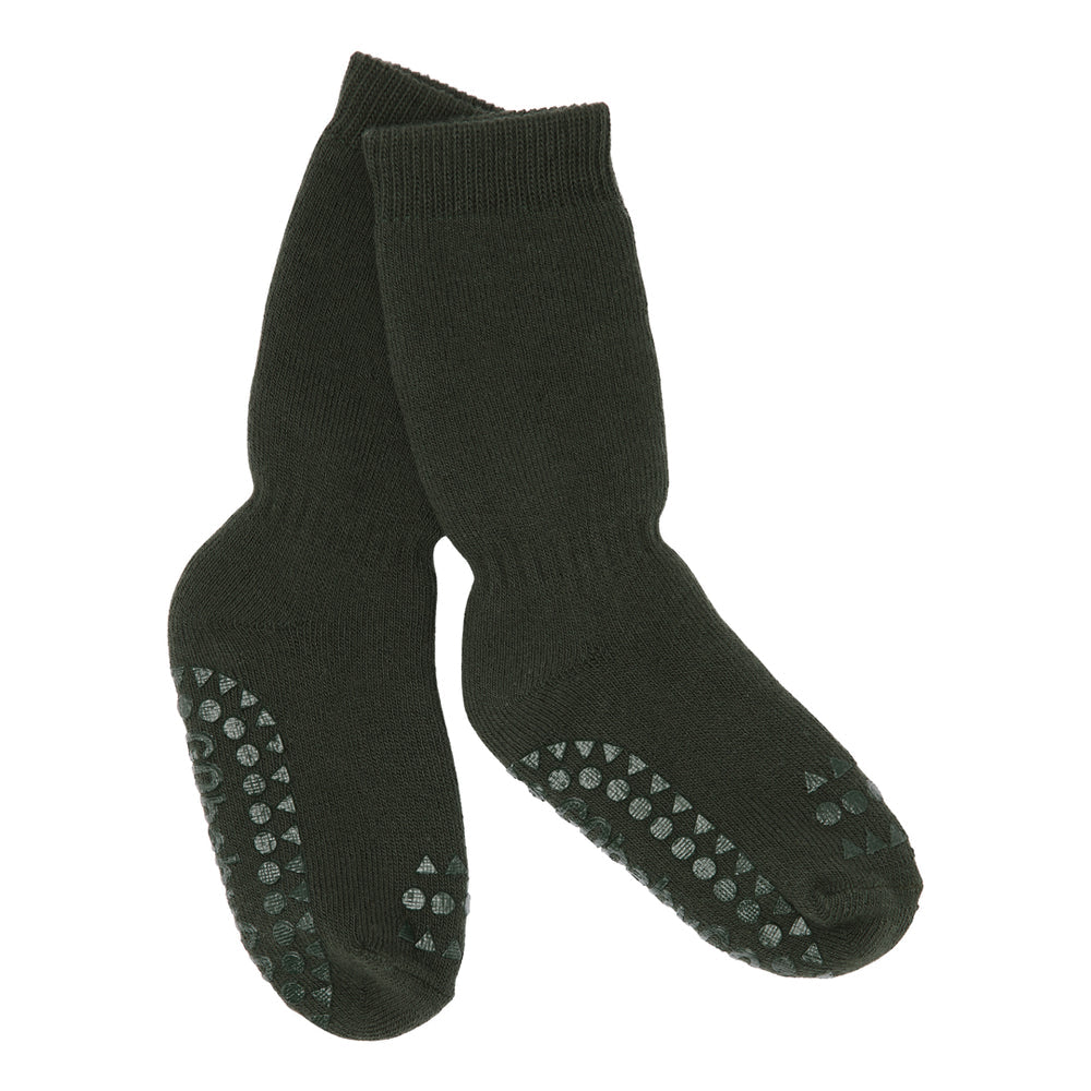 Gobabygo Non-Slip Socks Cotton - Forest Green