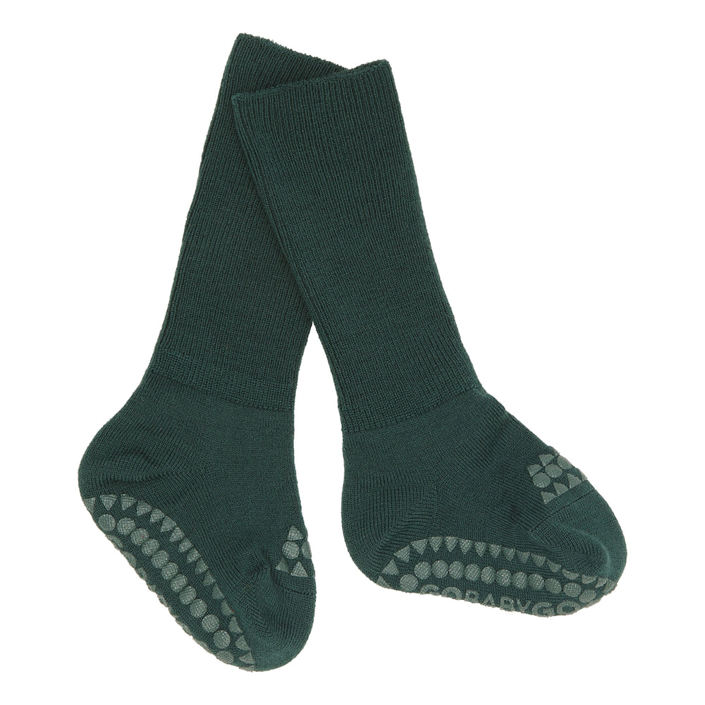 Gobabygo Non-Slip Socks Wool - Forest Green