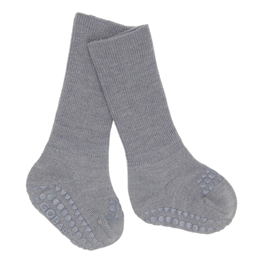 Gobabygo Non-Slip Socks Wool - Grey Melange