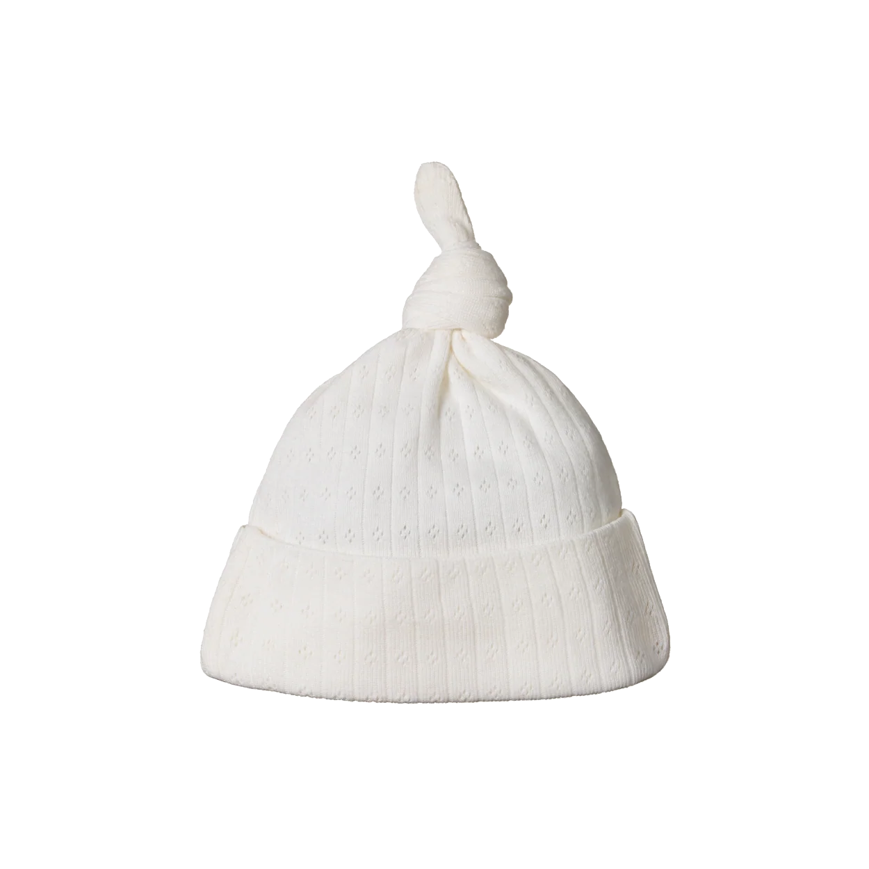 Nature Baby - Pointelle Knotted Beanie - Natural