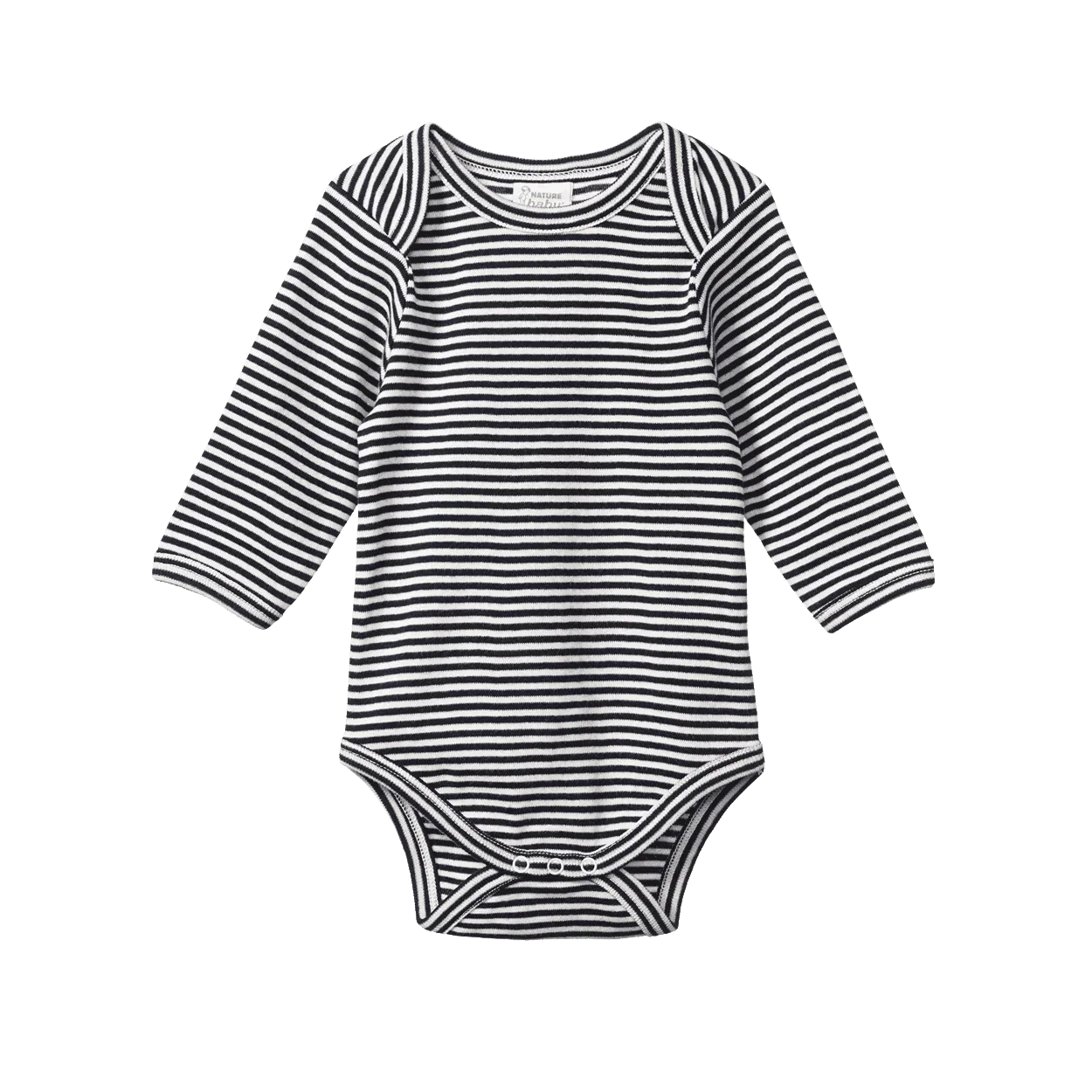 Nature Baby - Cotton Long Sleeved Bodysuit - Navy Stripe