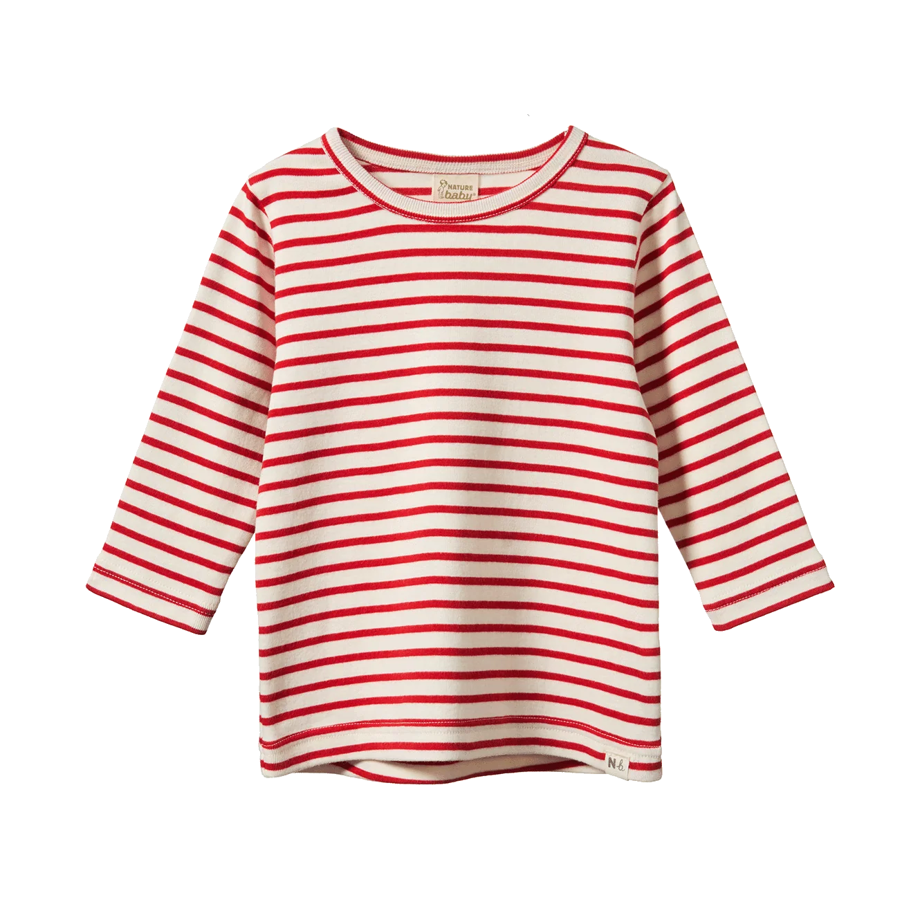 Nature Baby -Long Sleeved River Tee - Red Sailor Stripe
