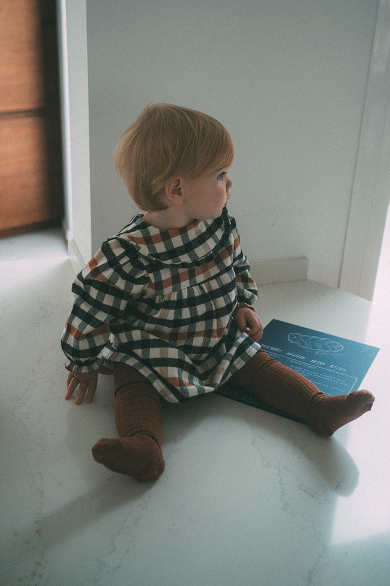 My Little Cozmo Plaid Check Baby Dress