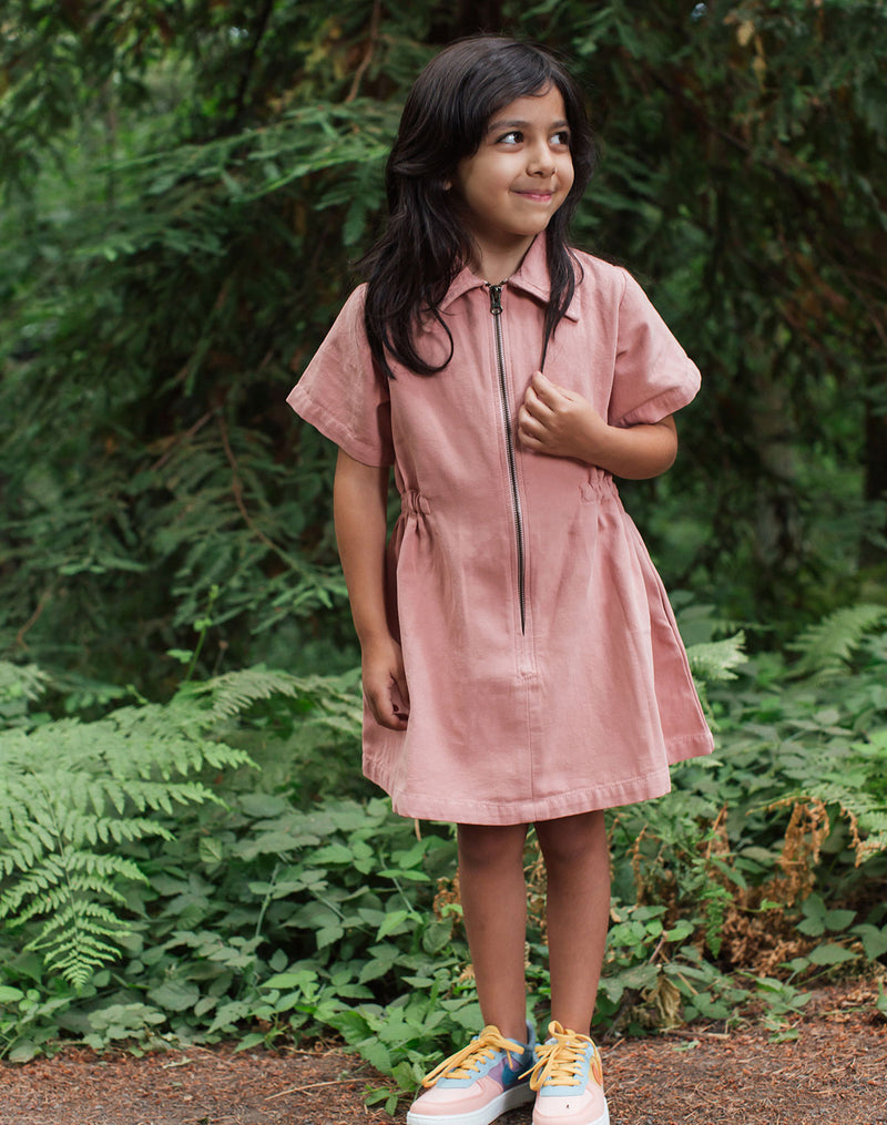 Noble Organic Utility Dress - Dusty Rose