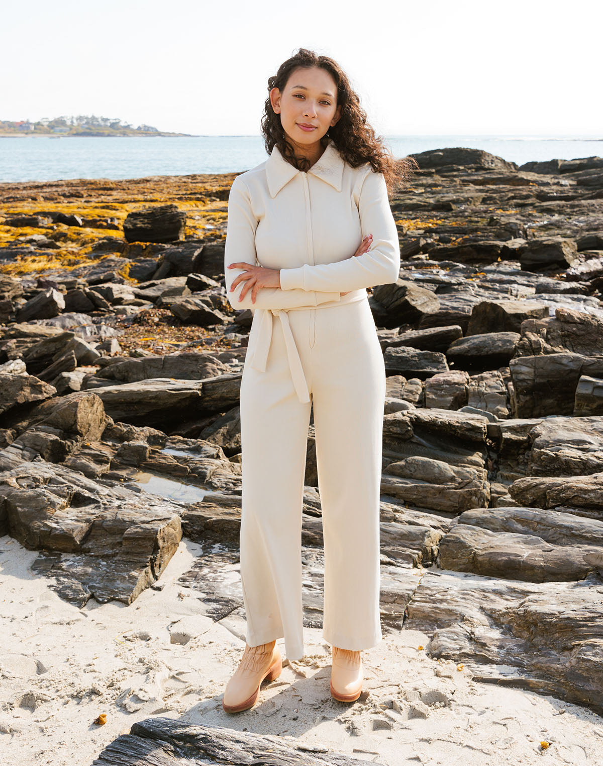 Noble Adult Rib Jumpsuit - Oat Milk