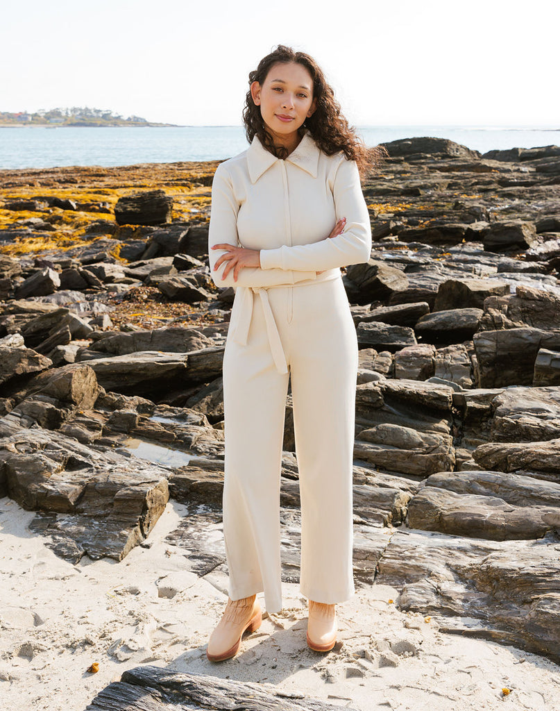 Noble Adult Rib Jumpsuit - Oat Milk