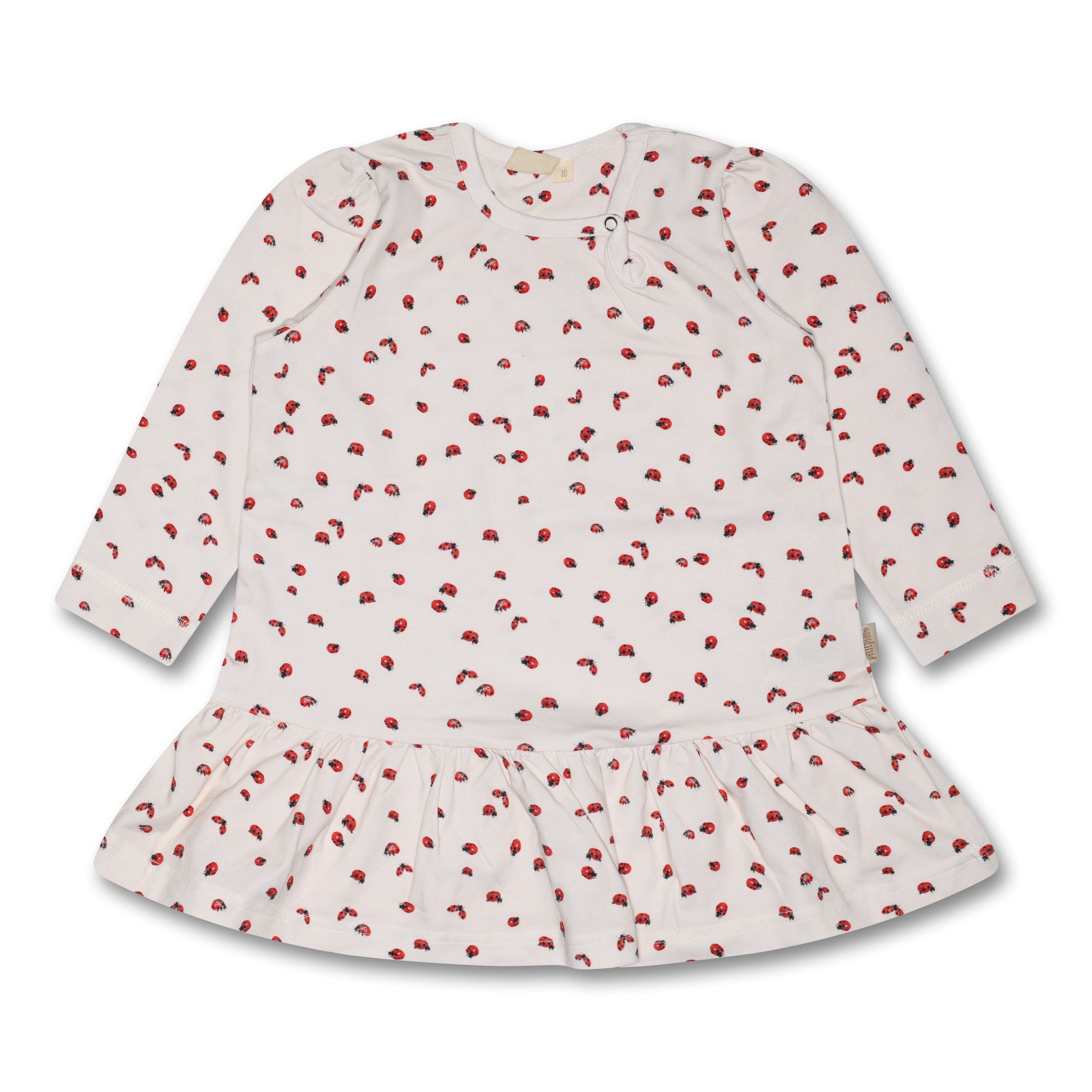 Petit Piao Dress L/S Gather Printed - Ladybug