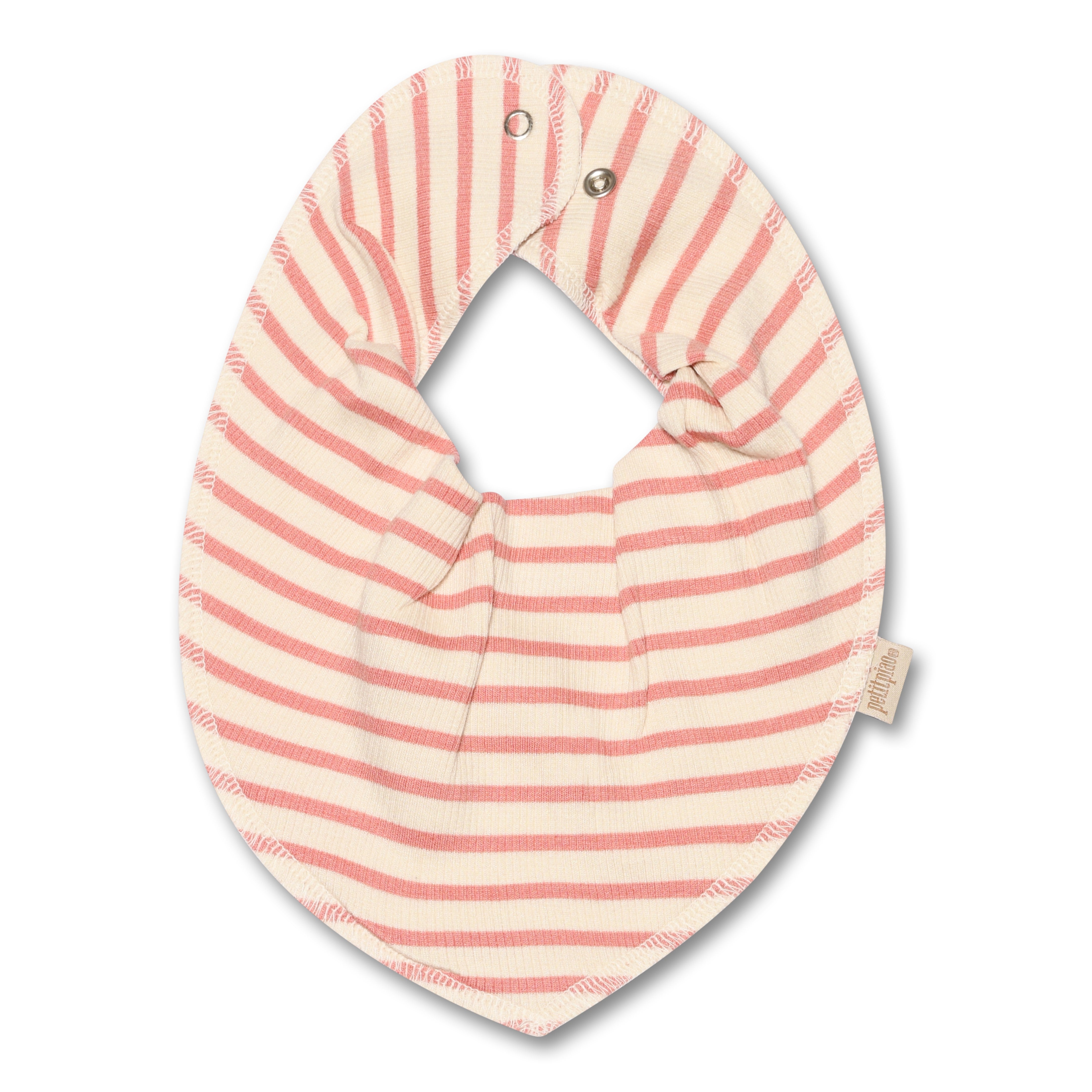 Petit Piao Bib Modal Striped - Sea Shell Pink
