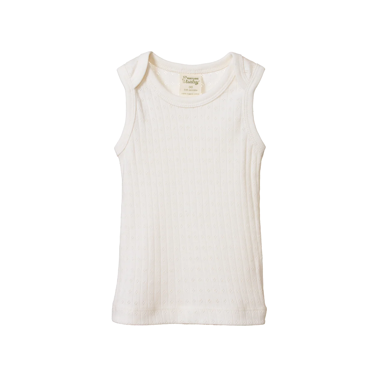 Nature Baby -Pointelle Singlet - Natural