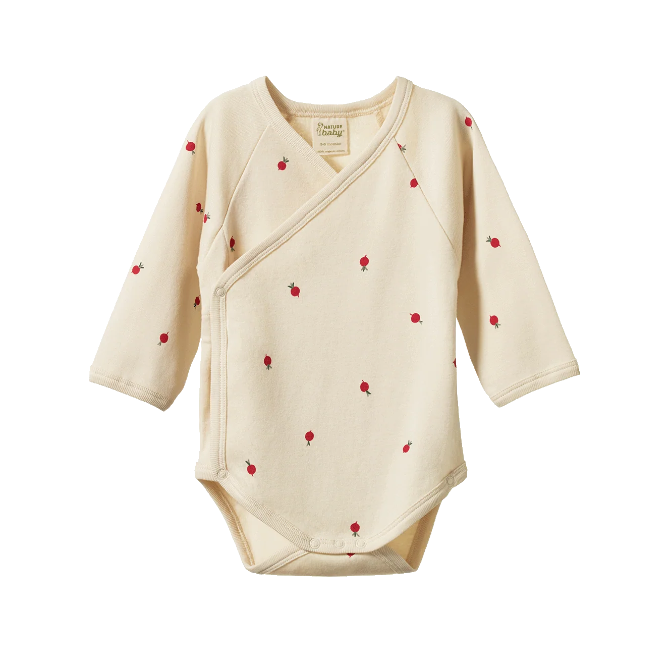 Nature Baby - Long Sleeved Kimono Bodysuit - Radish