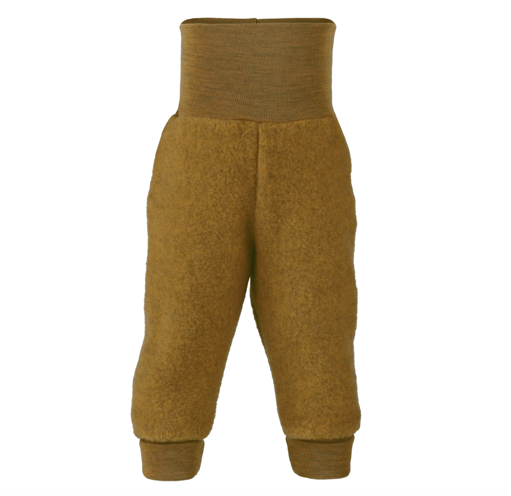 Engel Wool Fleece Baby Pants - Saffron