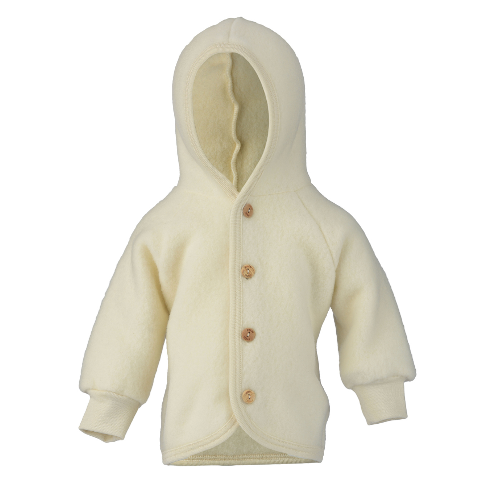 Engel Hooded Jacket with Wooden Buttons - Natural