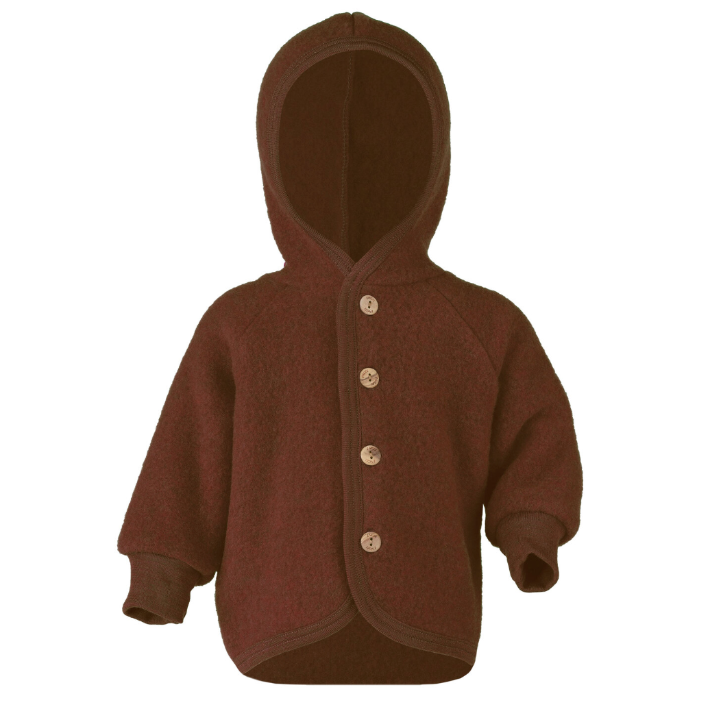 Engel Hooded Jacket with Wooden Buttons - Cinnamon