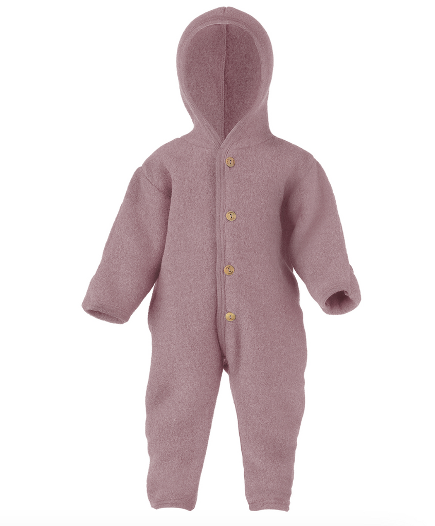 Engel Hooded Overalls with Buttons - Rosewood