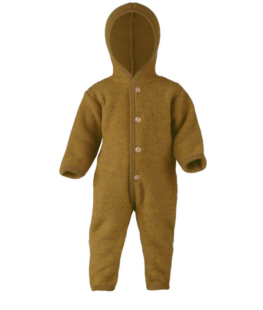 Engel Hooded Overalls with Buttons - Saffron