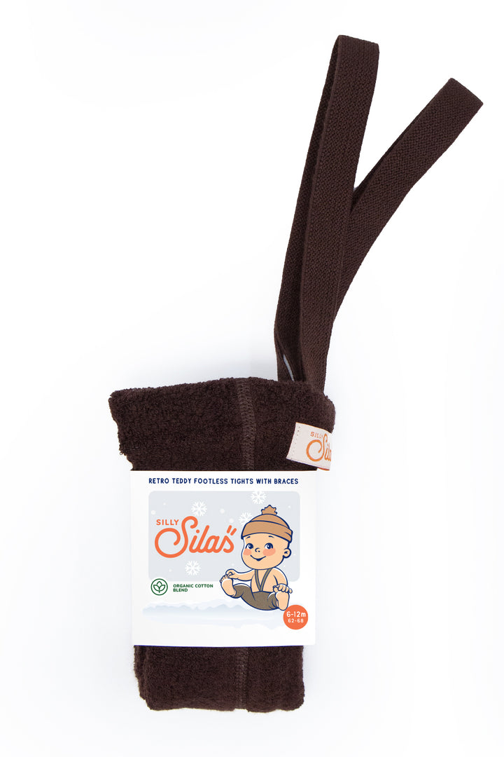 Silly Silas Baby Teddy Footless Cotton Tights - Chocolate Brown