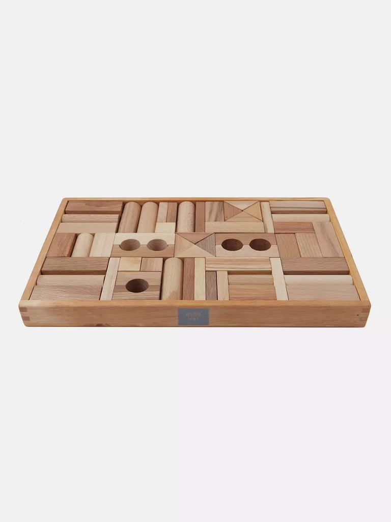 Wooden Story Wooden Natural Blocks in Tray – 54
