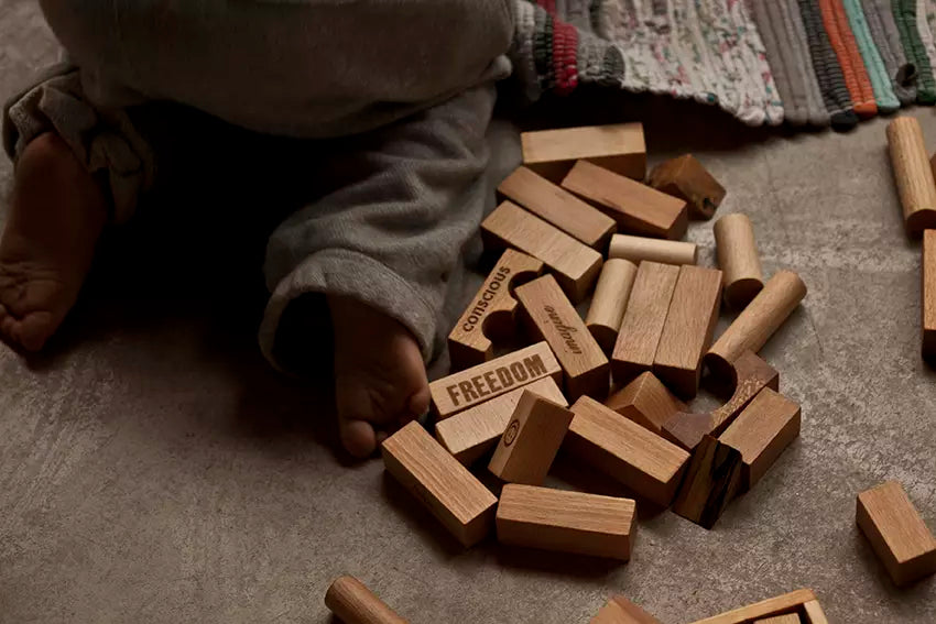 Wooden Story Wooden Natural Blocks in Tray – 54