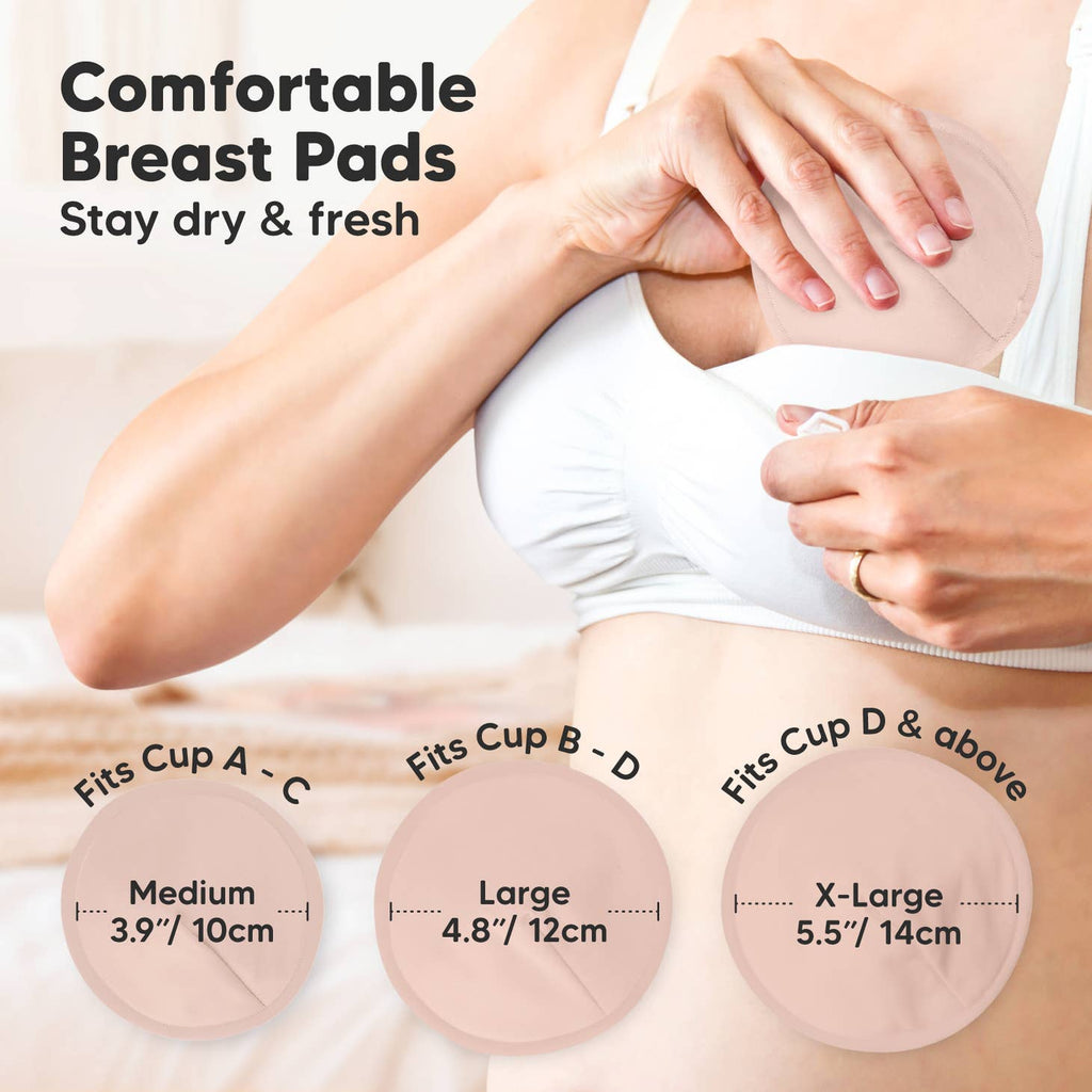 KeaBabie 14pk Comfy Reusable Organic Nursing Pads - Neutralsh