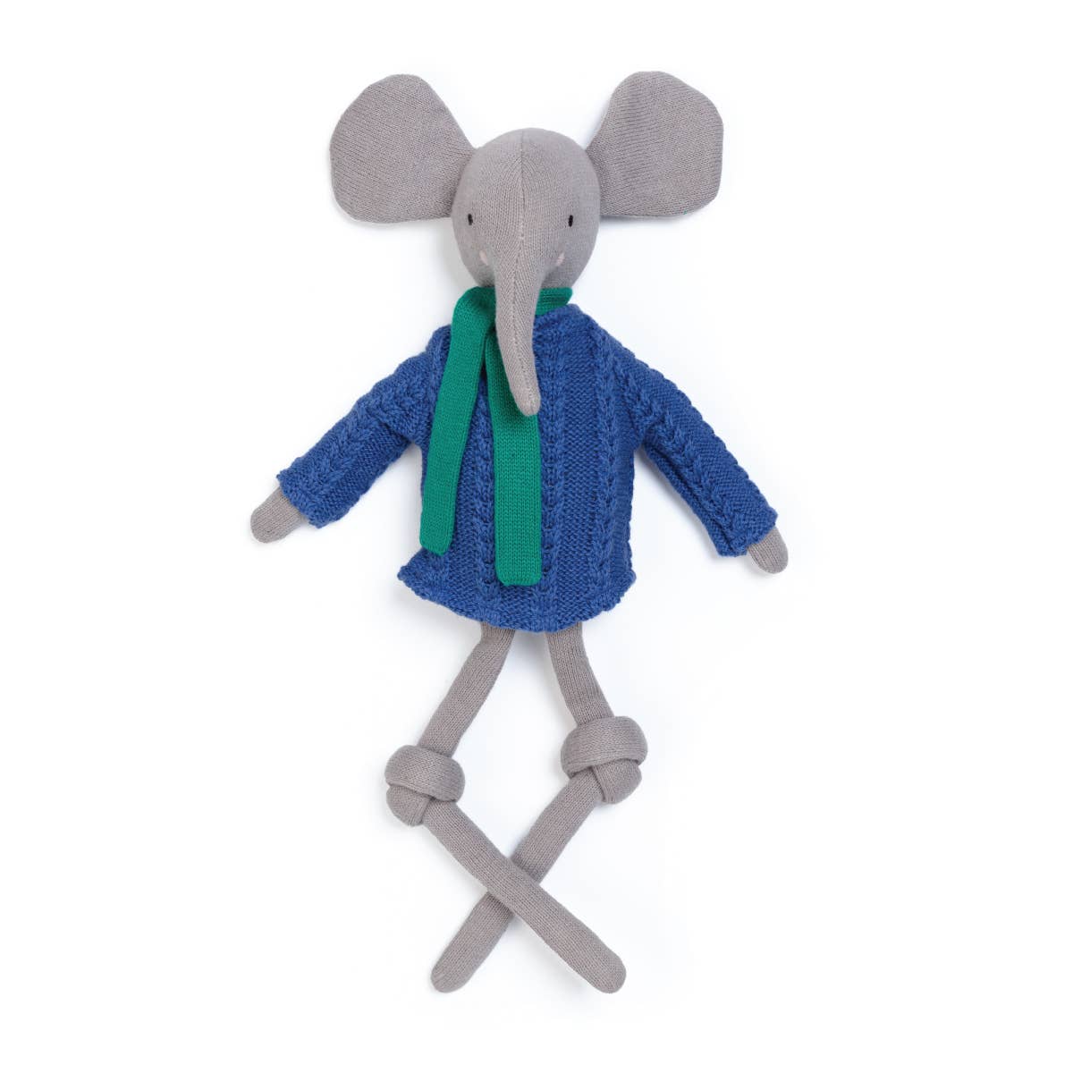 Sophie Home Ltd - Cotton Knit Stuffed Animal Ragdoll: Elephant Cobalt