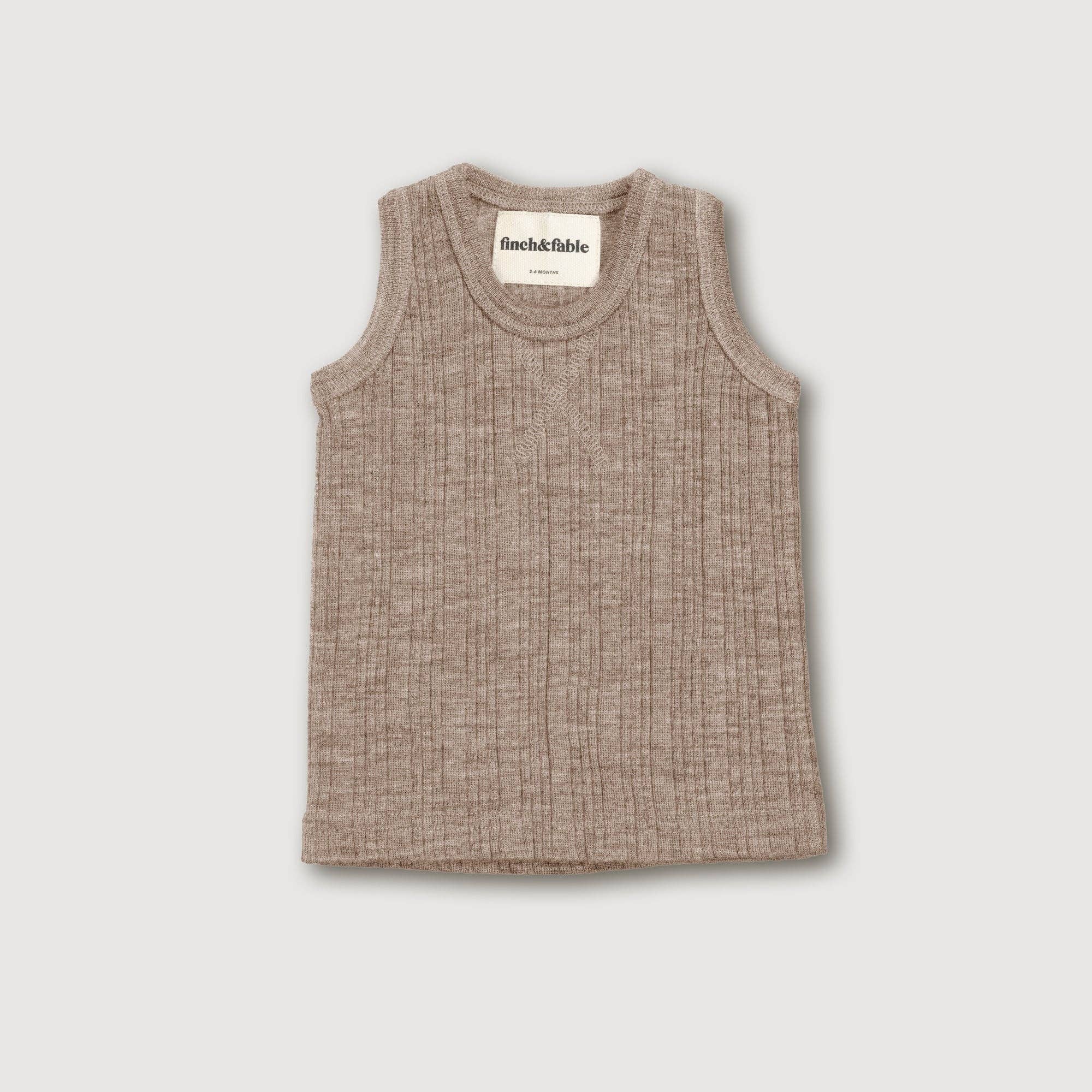 Finch & Fable - Wool Rib Singlet - Sand