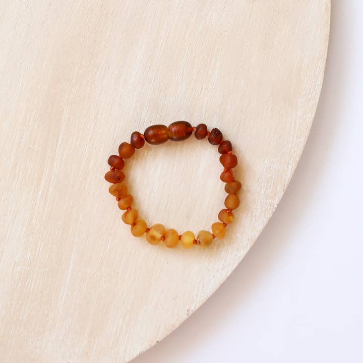 CanyonLeaf Raw Baltic Amber and Sunflower Anklet