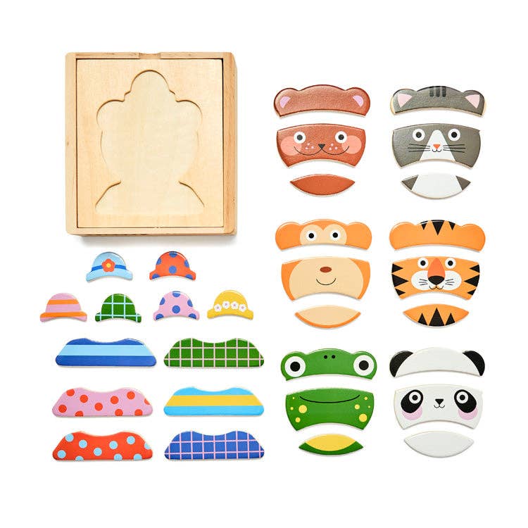 Kikkerland - Animal Mix Up! Wooden Puzzle