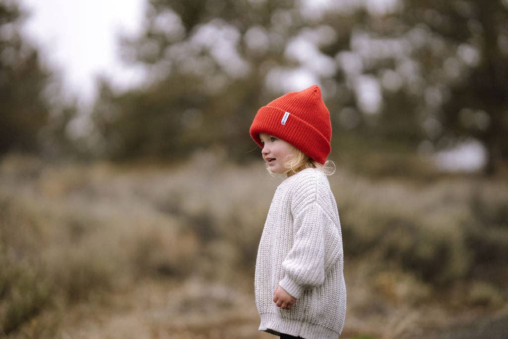 HEY AUGUST CO - Thick knit Beanie in Cardinal