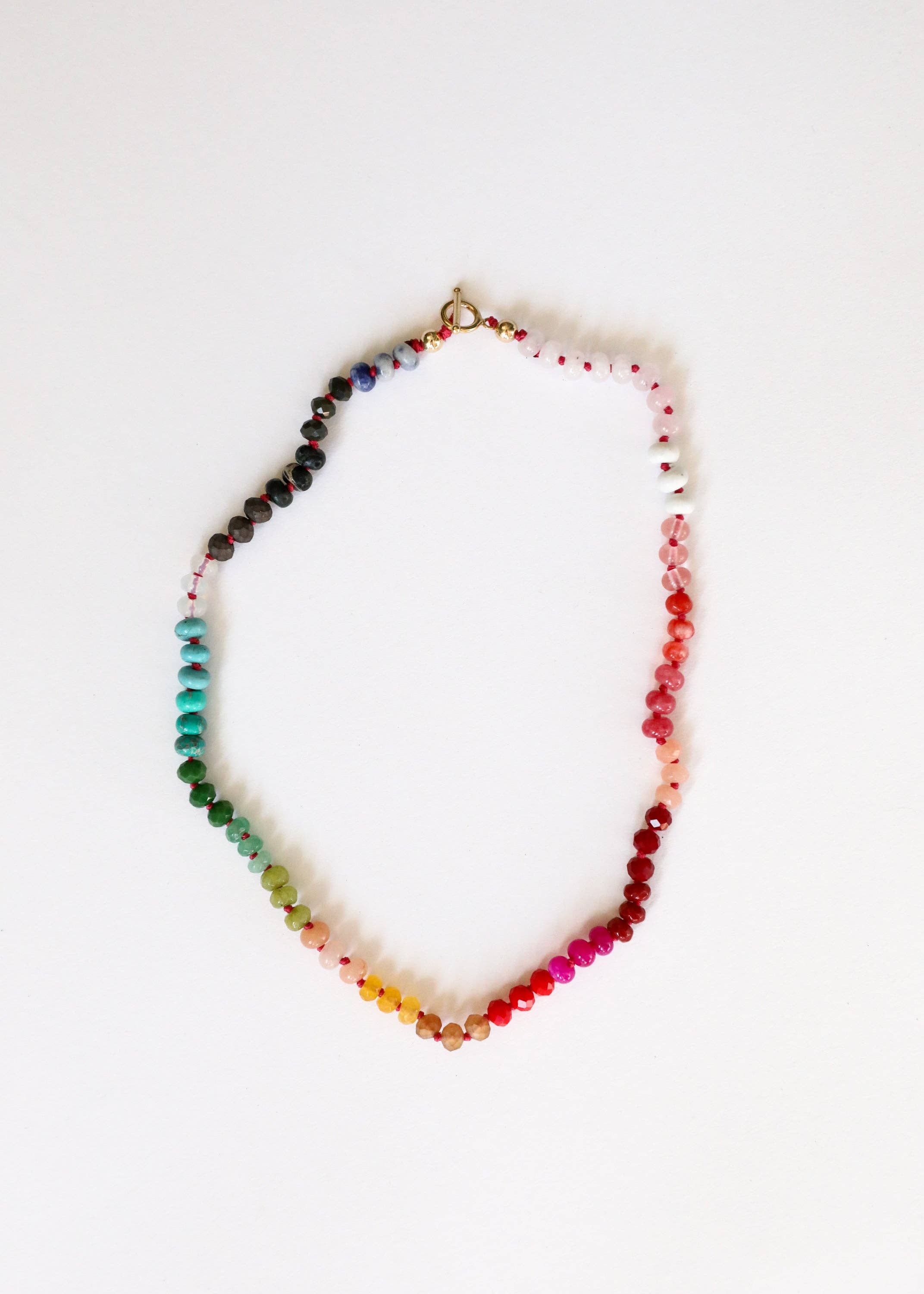 CanyonLeaf - Natural Gemstone Necklace + 14k Gold Filled Toggle : Paradise