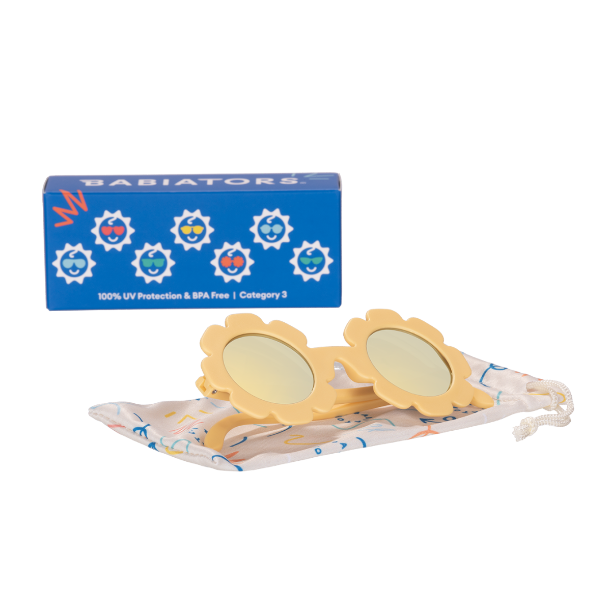Babiators - Sun Ray Flower With Yellow Polarized Mirrored Lenses