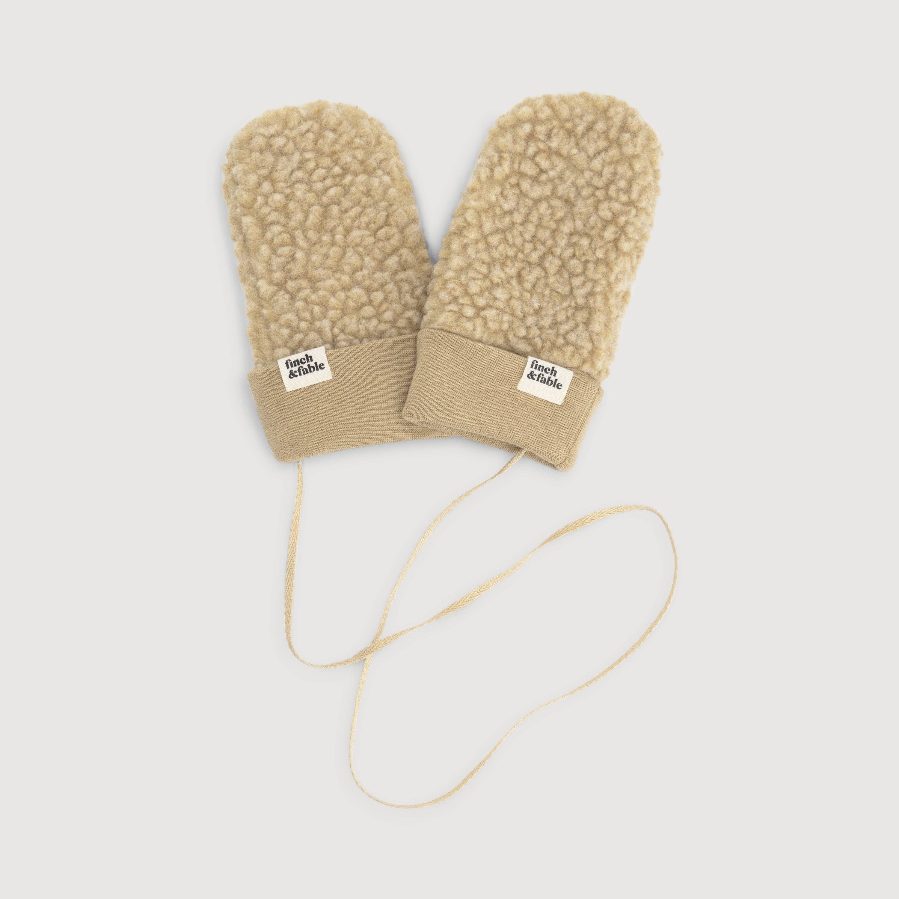 Finch & Fable - Wool Sherpa Mittens - Soft Sand
