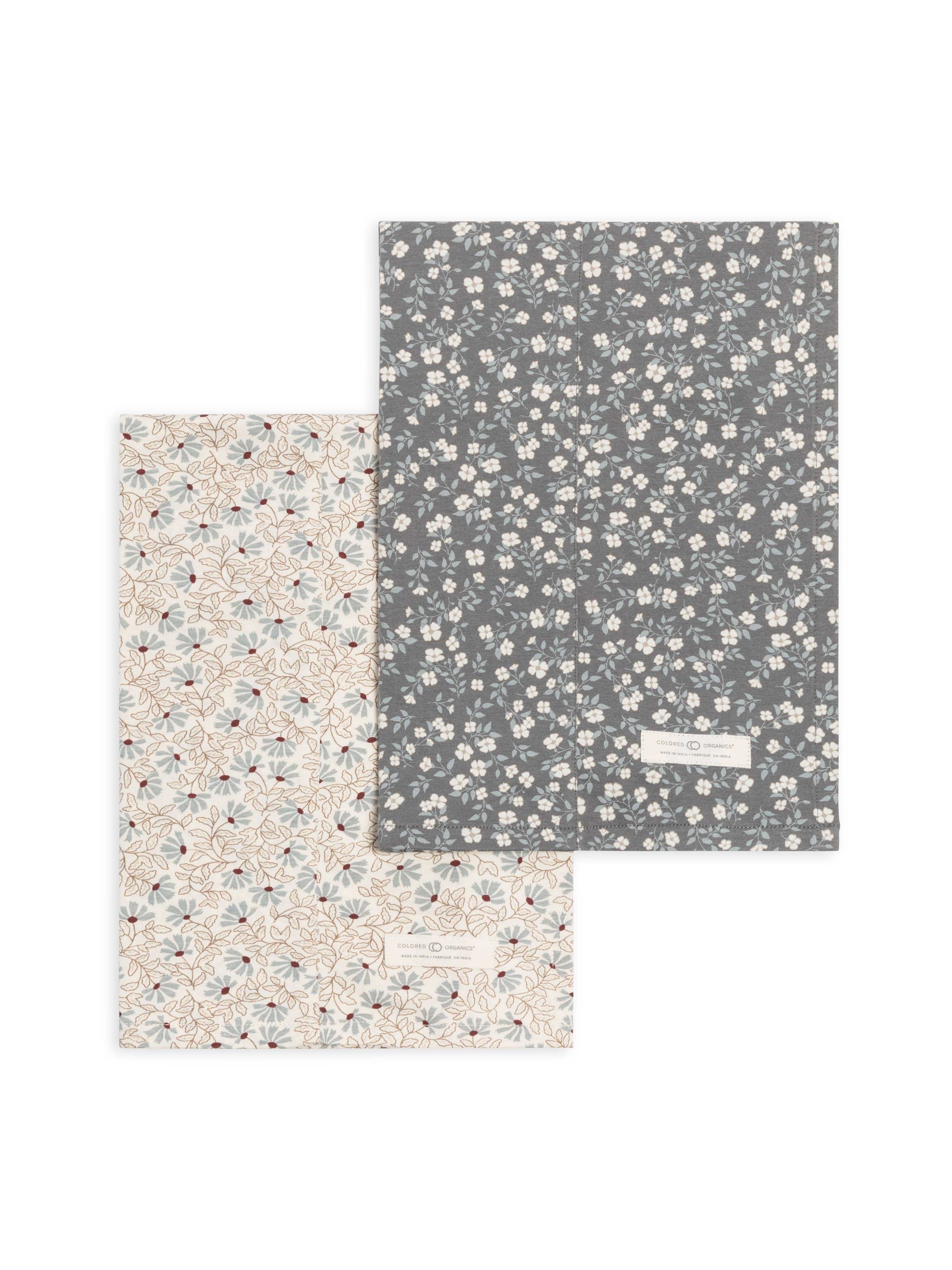 Colored Organics - 2-Pack Burp Cloths - Pamela + Bray Floral