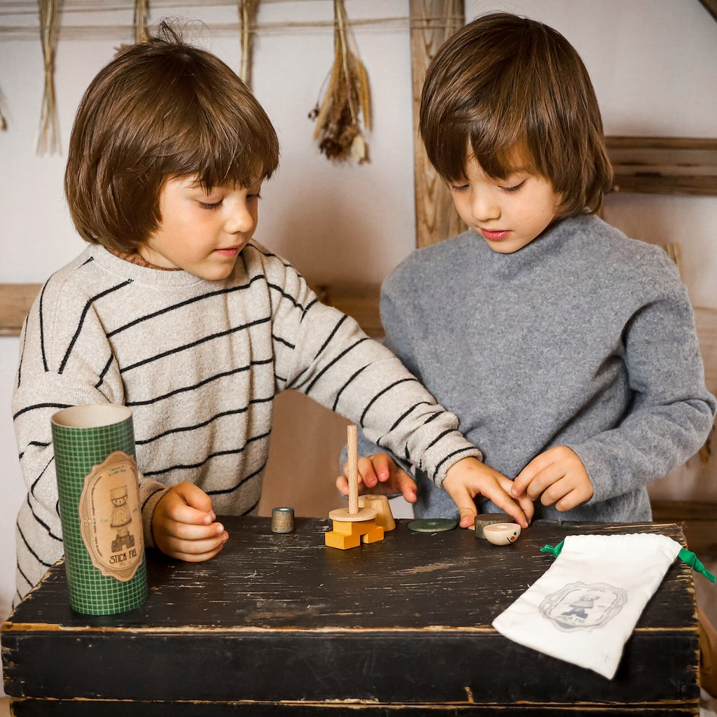 Wooden Story Stacking Toy Stick Fig.