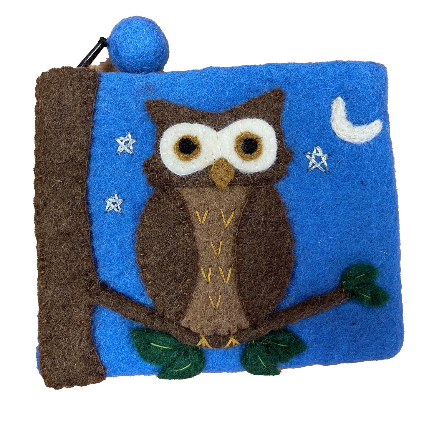 Gamcha Felt Purse - Owl, Blue