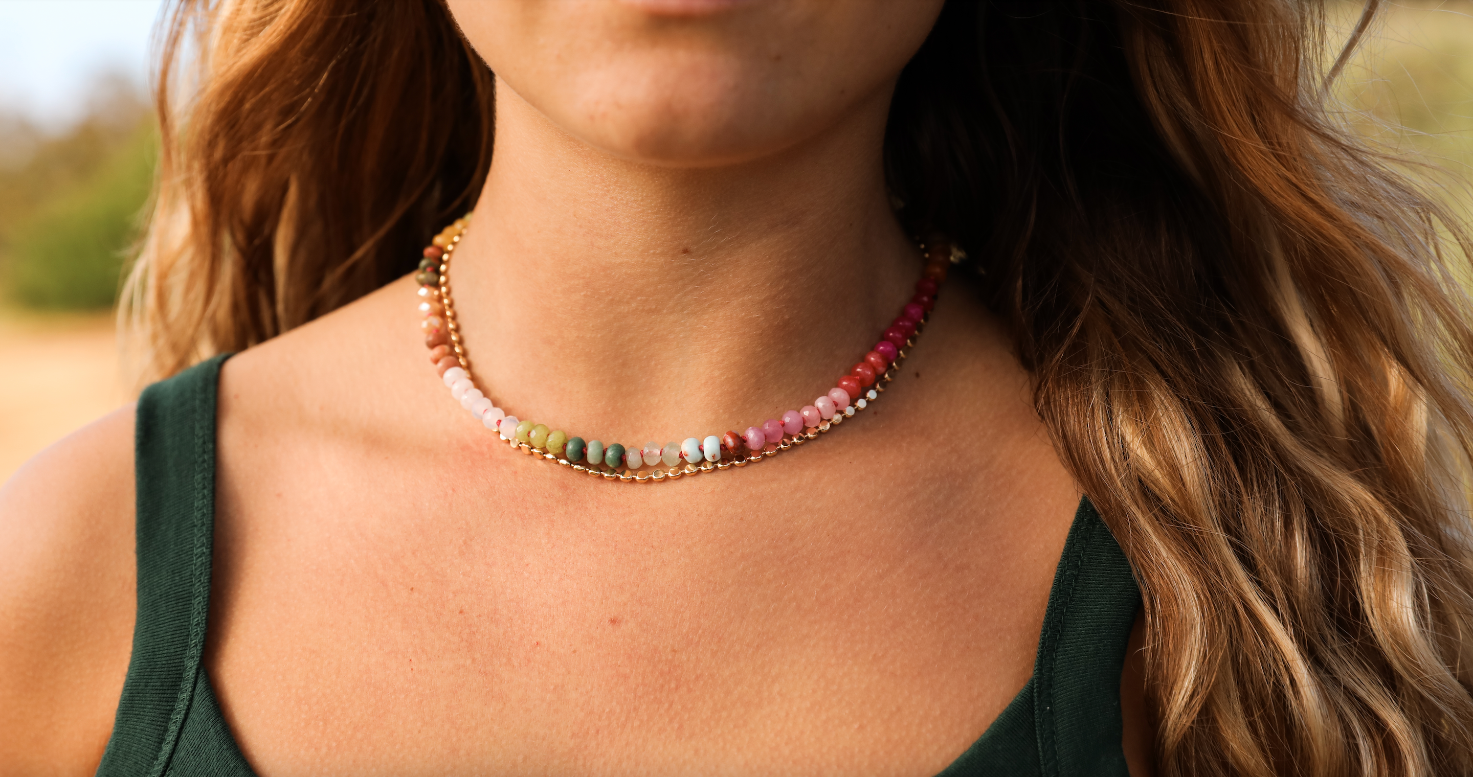 CanyonLeaf - Natural Gemstone Necklace Sandbar