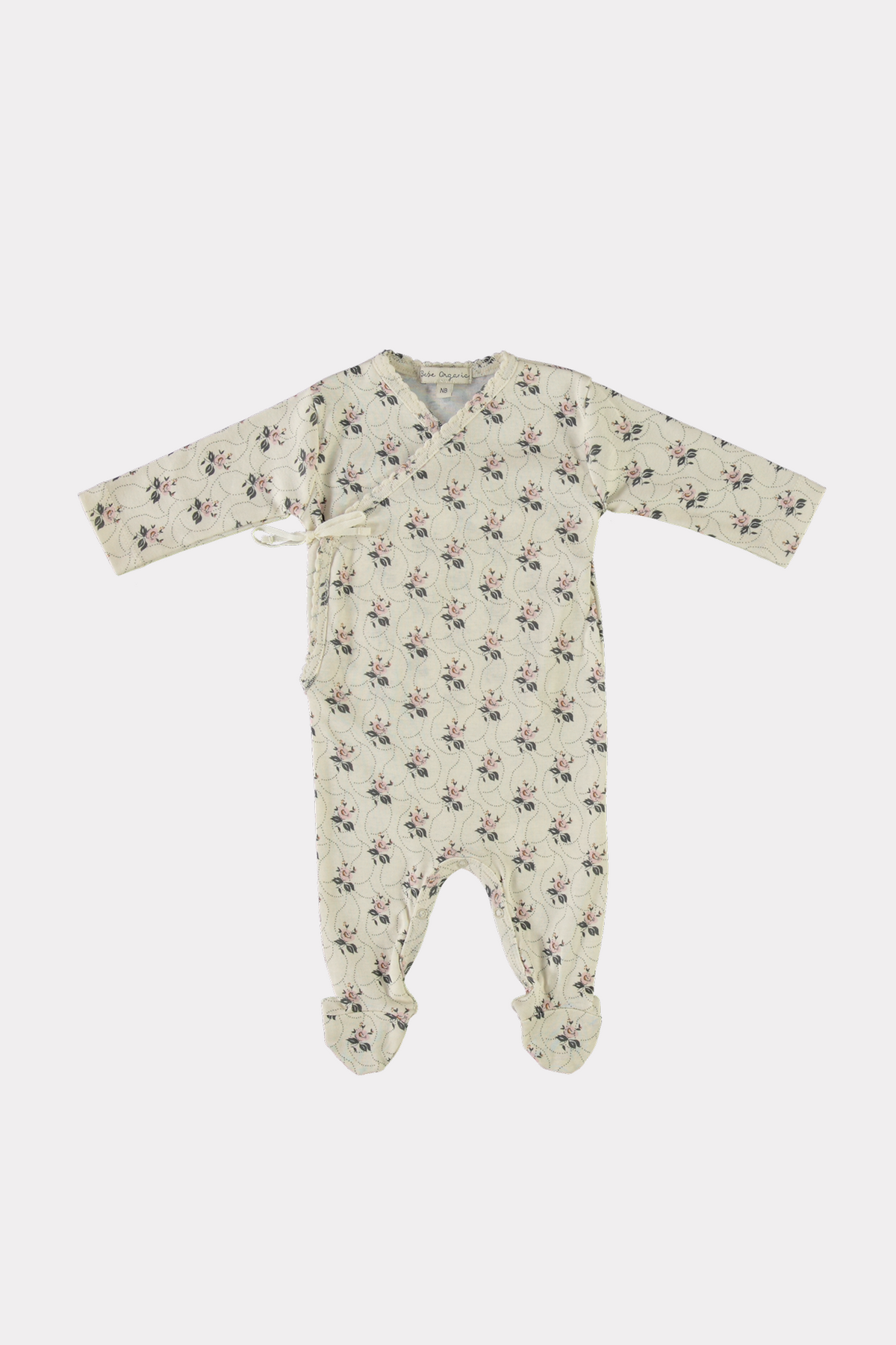 Bebe Organic Colette Wrap Overall-Edelweiss