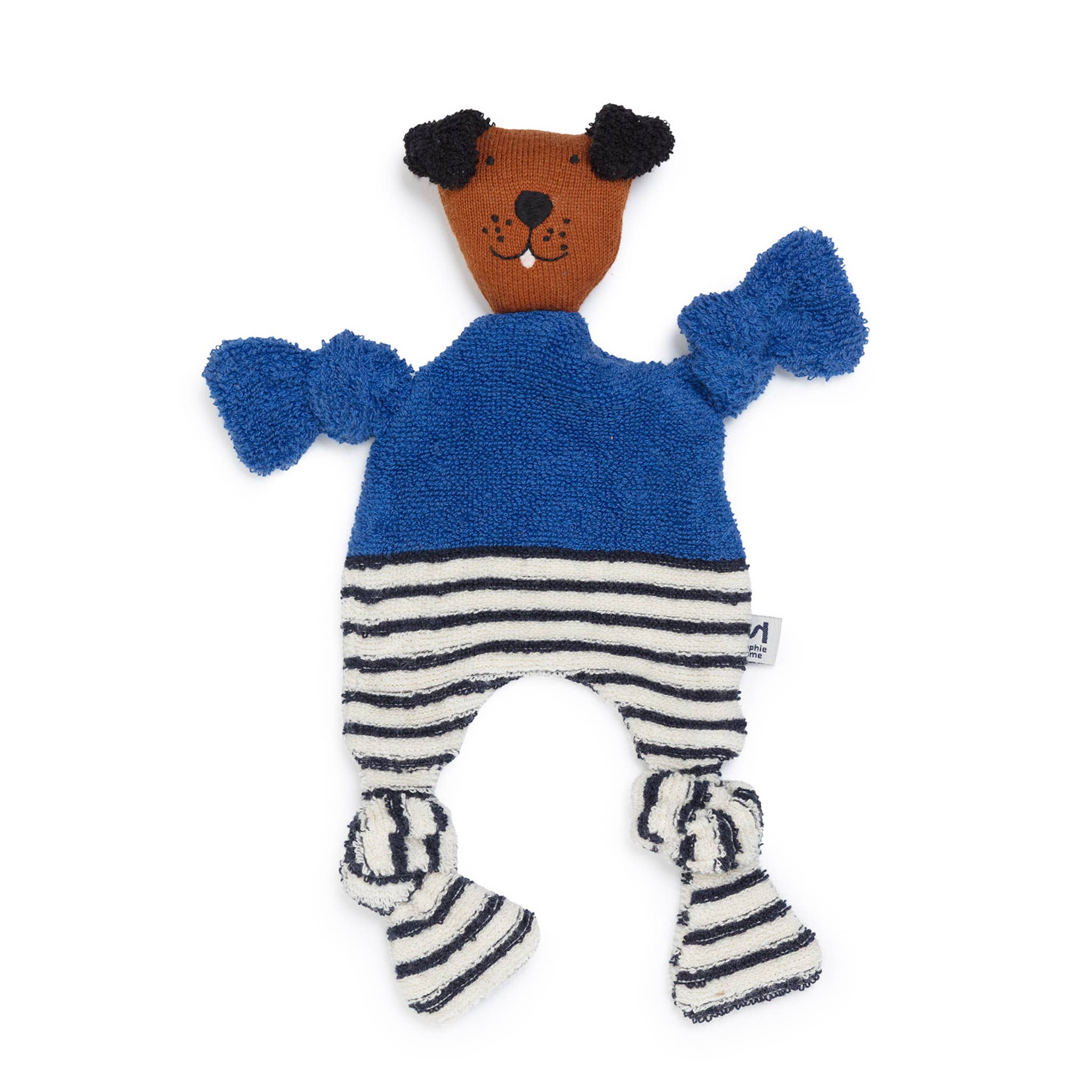 Sophie Home Ltd - Cotton Knit Baby Comforter Cuddle Cloth: Dog Cobalt